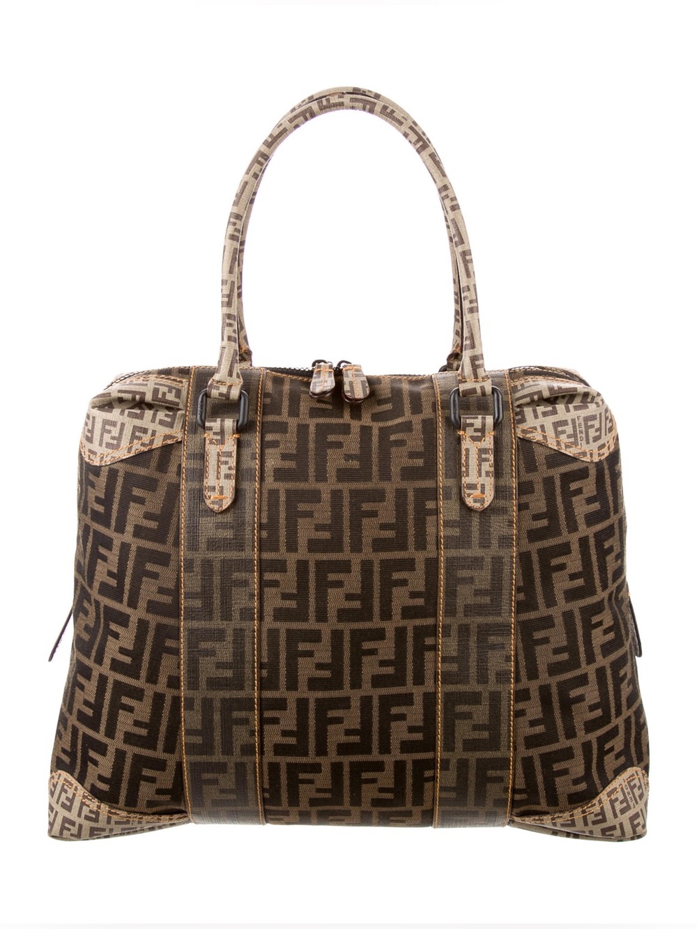 Authentic FENDI B Mix Tote Zucca Mixed Media Large